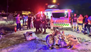 Крупный байкер погиб в огне после наезда на автобус