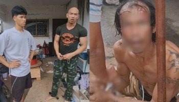 Вор пойман, привязан к столбу после неудачной попытки ограбления