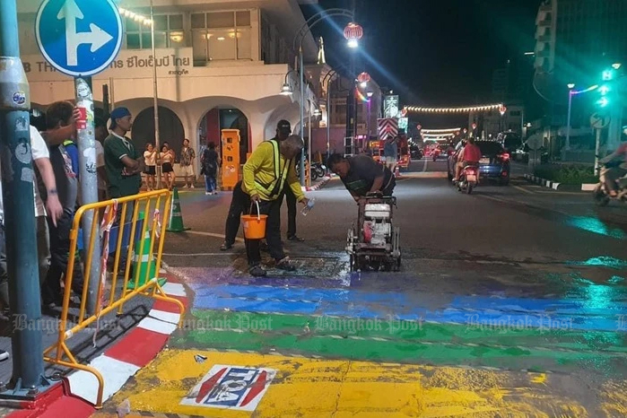 Пешеходные переходы на Пхукете закрашены радужной краской для обеспечения безопасности