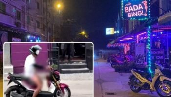 Розовая мотоциклетная мигалка вызвала ажиотаж в Паттайе