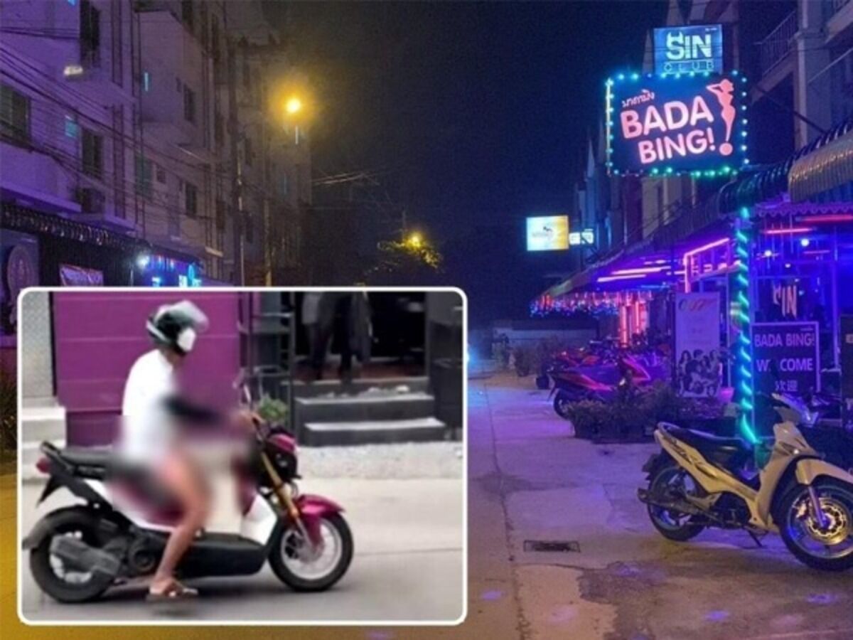 Розовая мотоциклетная мигалка вызвала ажиотаж в Паттайе