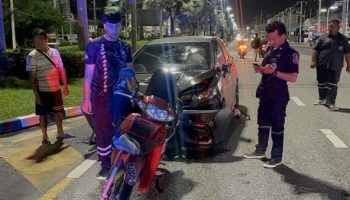 В Паттайе мотоциклист пострадал из-за того, что женщина села за руль в нетрезвом виде
