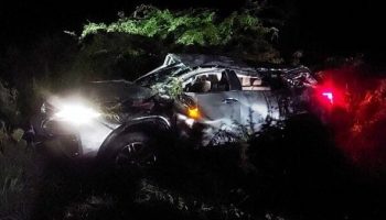 В результате аварии Toyota Fortuner пострадали шесть мигрантов после полицейской погони