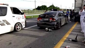 Столкновение четырех автомобилей на автомагистрали в Чаченгсао привело к травмам