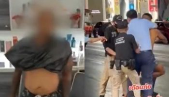 Иностранец в мусорном пакете вызвал панику в салоне красоты Бангкока (видео)