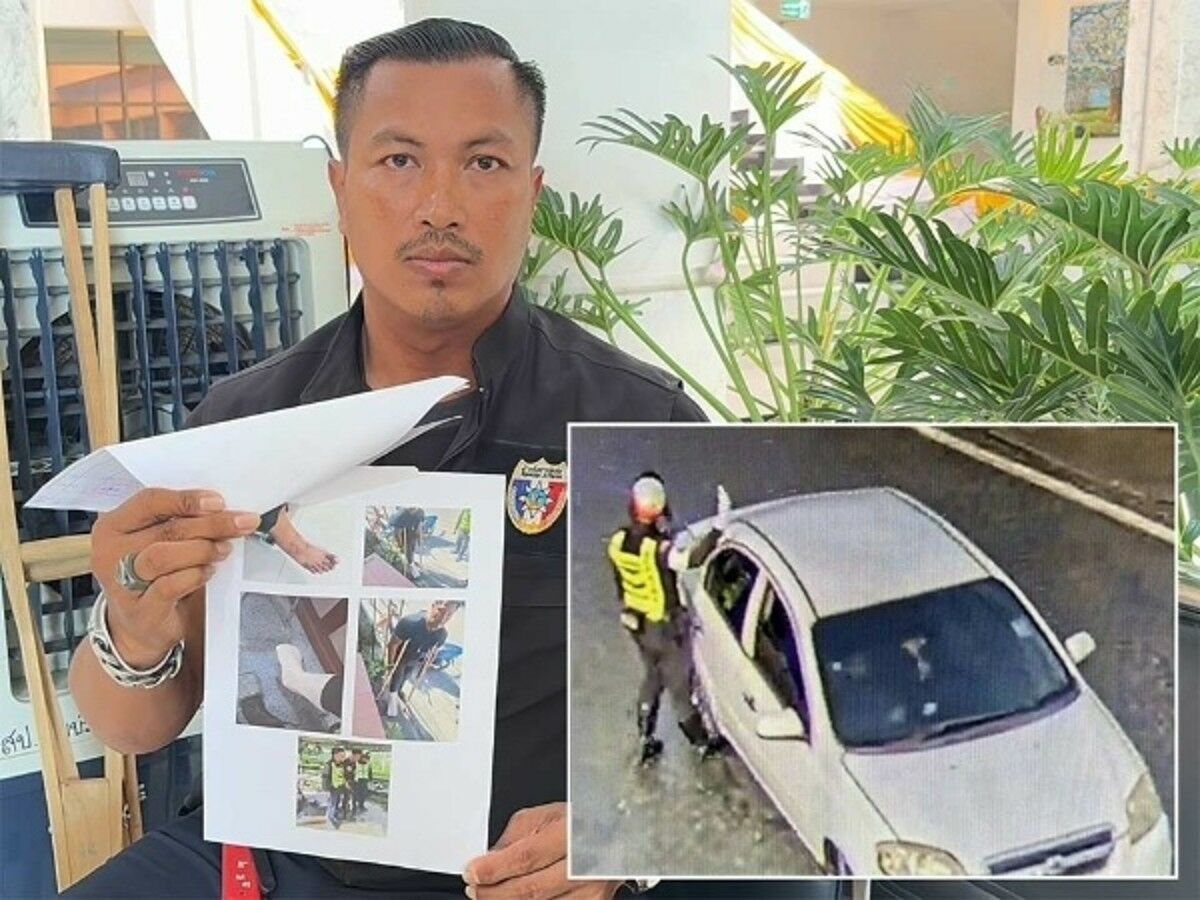 Наезд: дорожный полицейский в Паттайе уехал без компенсации