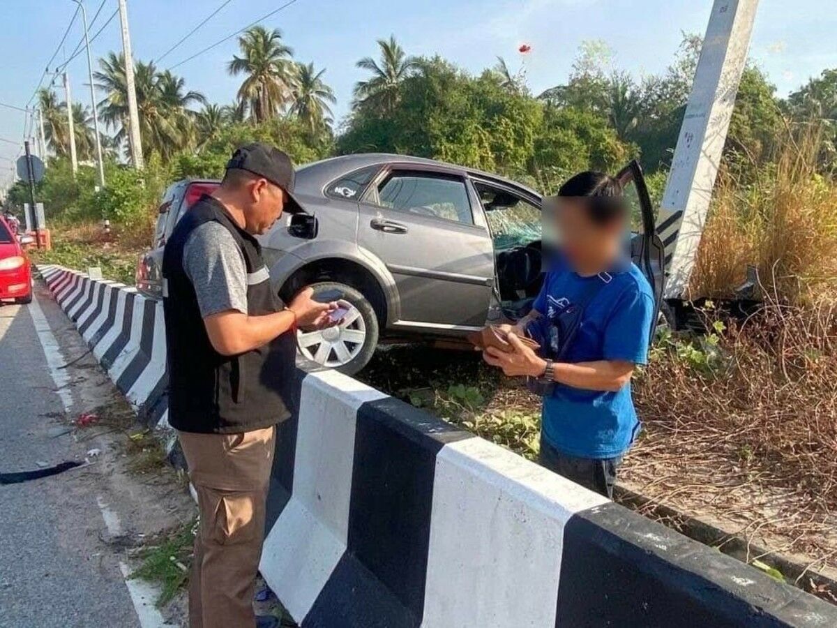 Водитель избежал смерти после ужасающей аварии на шоссе в Паттайе