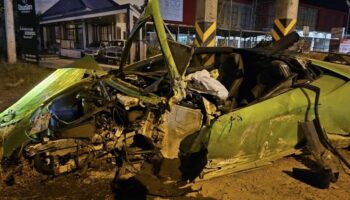 Водитель Lamborghini скрылся с места происшествия, оставив свои ценные вещи и раненого водителя пикапа