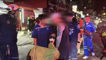 Пьяный иностранный турист пострадал в результате столкновения мотоцикла в Паттайе