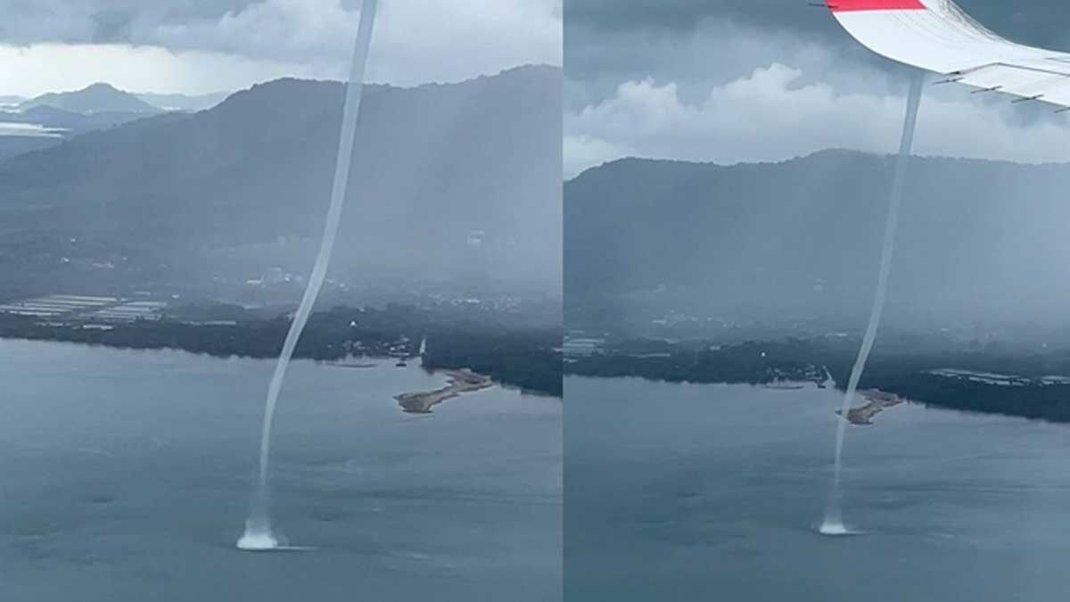 Летчик на Пхукете уклоняется от торнадо, когда приземляется в штормовой зоне (видео)