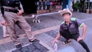 Автомобилист из Удонтхани оштрафован за перекраску запрещенного для парковки бордюра