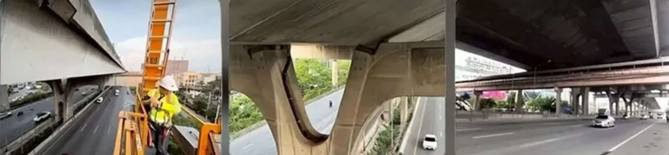 Бетонный хаос: маньяк сбрасывает плиту с моста Банг На в Бангкоке