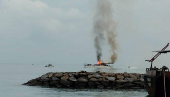 Пожар на яхте в Саттахипе, пострадавших нет