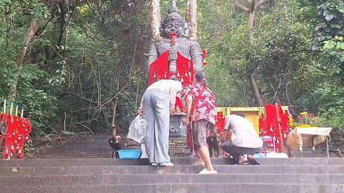 Статуя Фаяо Тао Вессуван привлекает тех, кто надеется на участие в лотерее