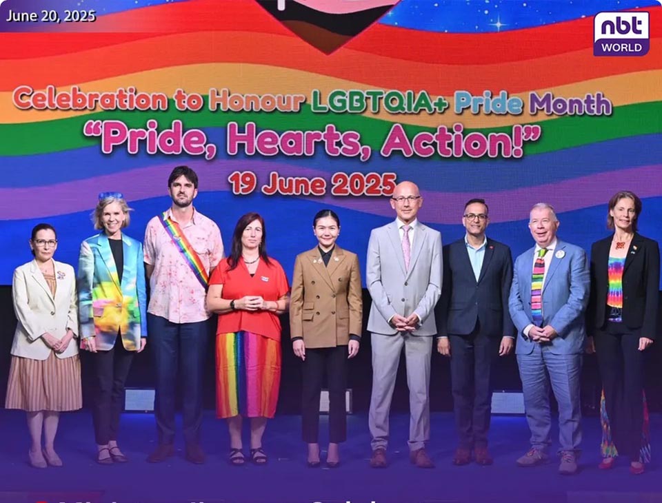 Министр называет закон о брачном равенстве в Таиланде исторической вехой в области прав человека на приеме Pride 2025 ‘EU-AUS-CAN-UK’
