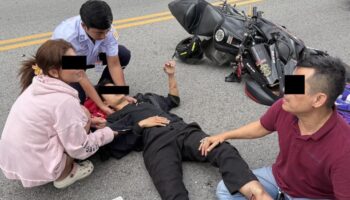 Мотоциклист госпитализирован после лобового столкновения