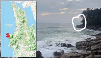 Прилив застиг врасплох туристку на скалах между Найтоном и Най-Янгом