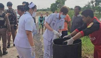 Таиландская женщина в критическом состоянии после спасения из асфальтового резервуара