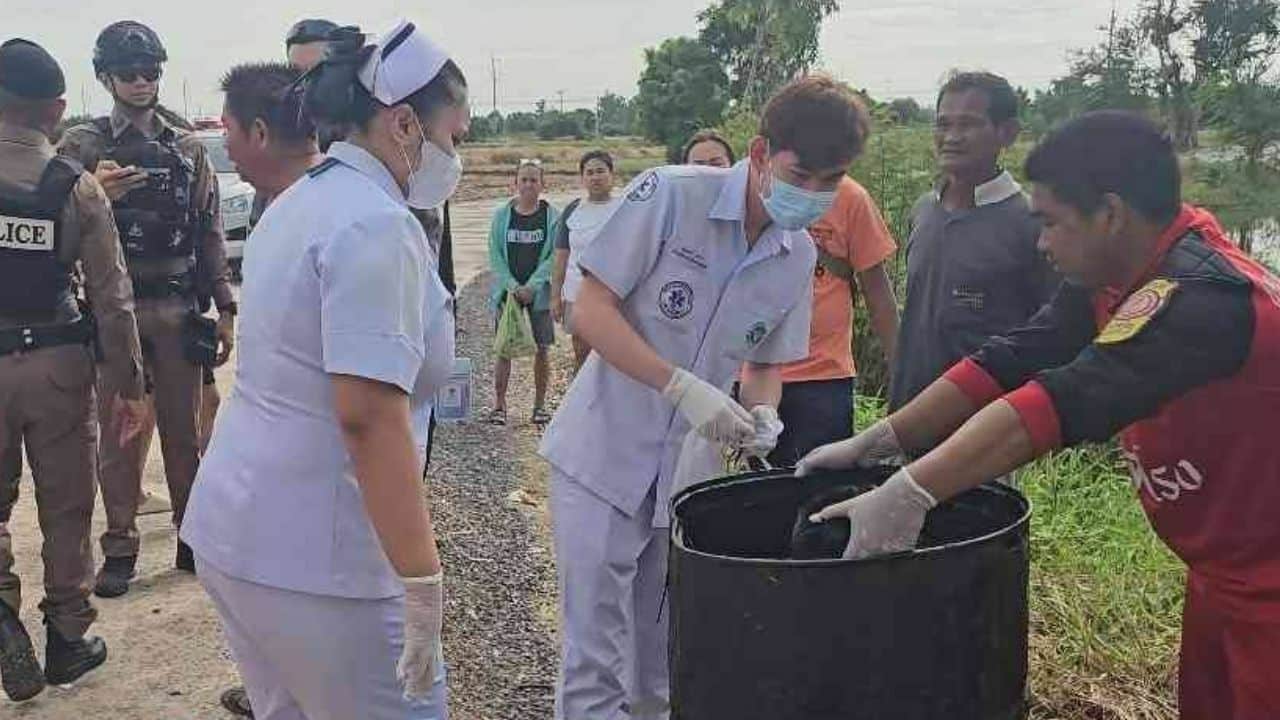 Таиландская женщина в критическом состоянии после спасения из асфальтового резервуара