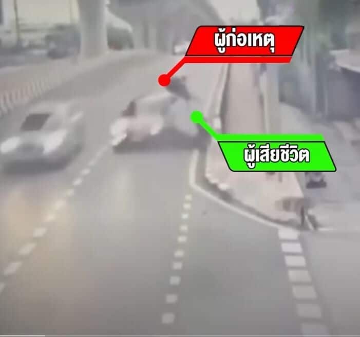 Водитель Mini Cooper в Бангкоке сбежал с места ДТП с мотоциклом, 1 погибший (видео)