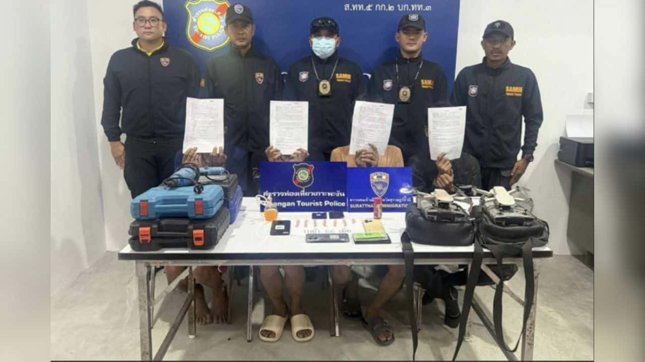 Крадены дронов на Кох Пха Нгане пойманы за нападение на дома туристов