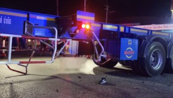 Смертельная авария на дороге Сукхумвит, в результате столкновения грузовика с мотоциклом