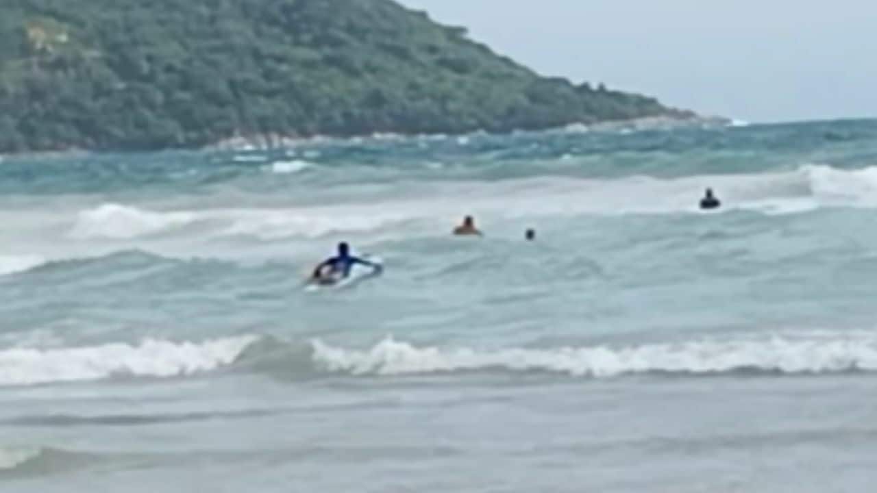 Спасатель спасает французских детей от рипа на пляже Kata (видео)