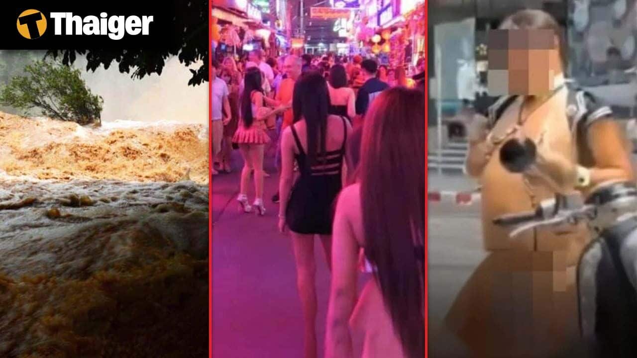 Тайланд Видеоновости | Уипха Уоллоп: страхи по поводу оползней, так как шторм обрушивается на Тайланд, японец, 62 года, задержан за танцы на улице в бикини-косплее
