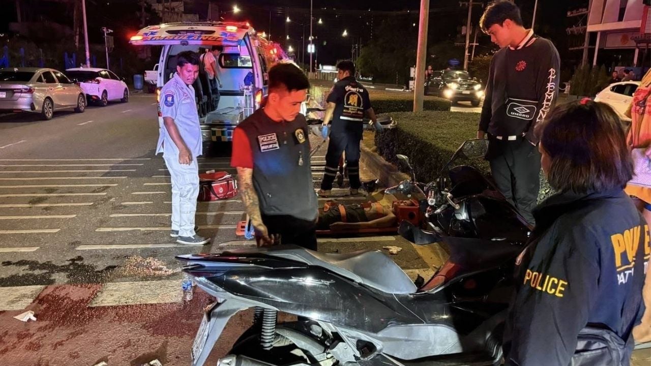 2 иностранца сбежали с места аварии на мотоцикле в Паттайе, оставив травмированную тайскую женщину