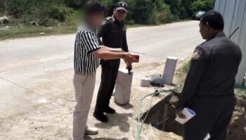 Незаконные водоснабжающие работы ликвидированы в рейде на улице Джомтьен