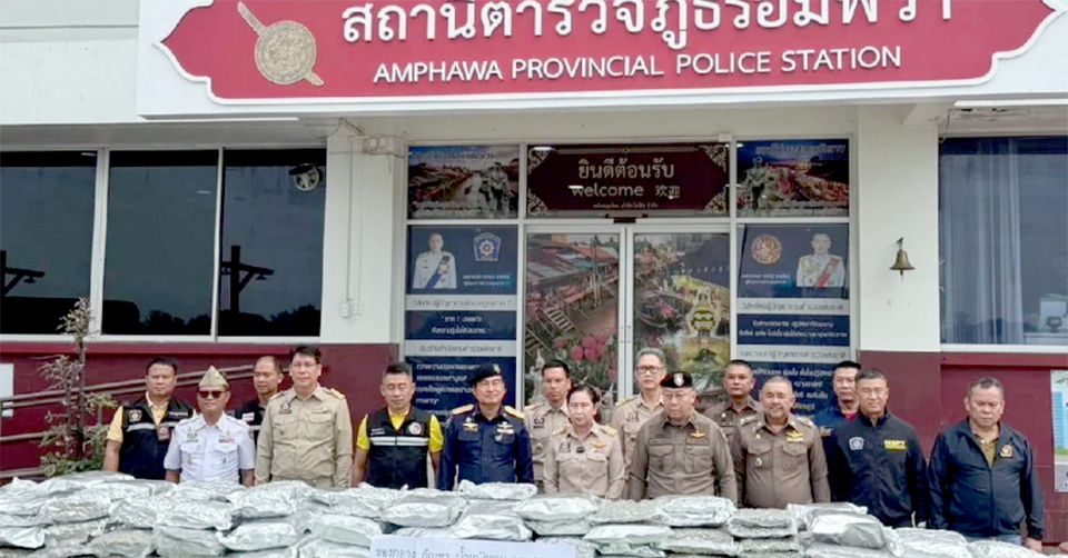 Полиция изъяла 600 килограммов наркотиков на сумму 81 миллион бат в Самут Сонгкхраме