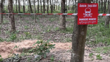 villagers обнаружили боеголовку РСЗО БМ-21 на резинок plantation недалеко от тайско-камбоджийской границы