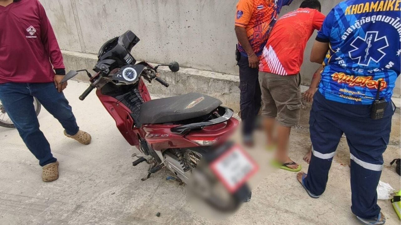 12-летний мальчик пострадал после того, как мотоцикл врезался в стену в Паттайе