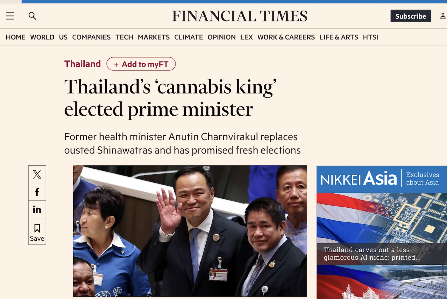 Bhumjaithai не беспокоит заголовок «каннабисовый король»