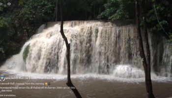 Водопад Эраван закрыт для купания, так как вода остается быстро текущей и мутной.