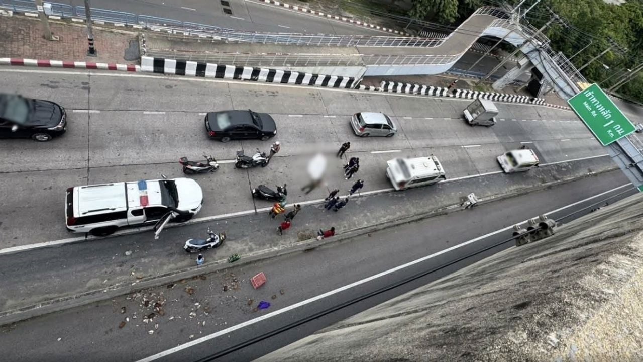 Мужчина погиб в результате падения с платной дороги Бангкока после взрыва шины