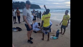 Неопознанный иностранец тонет на закате у пляжа Карон