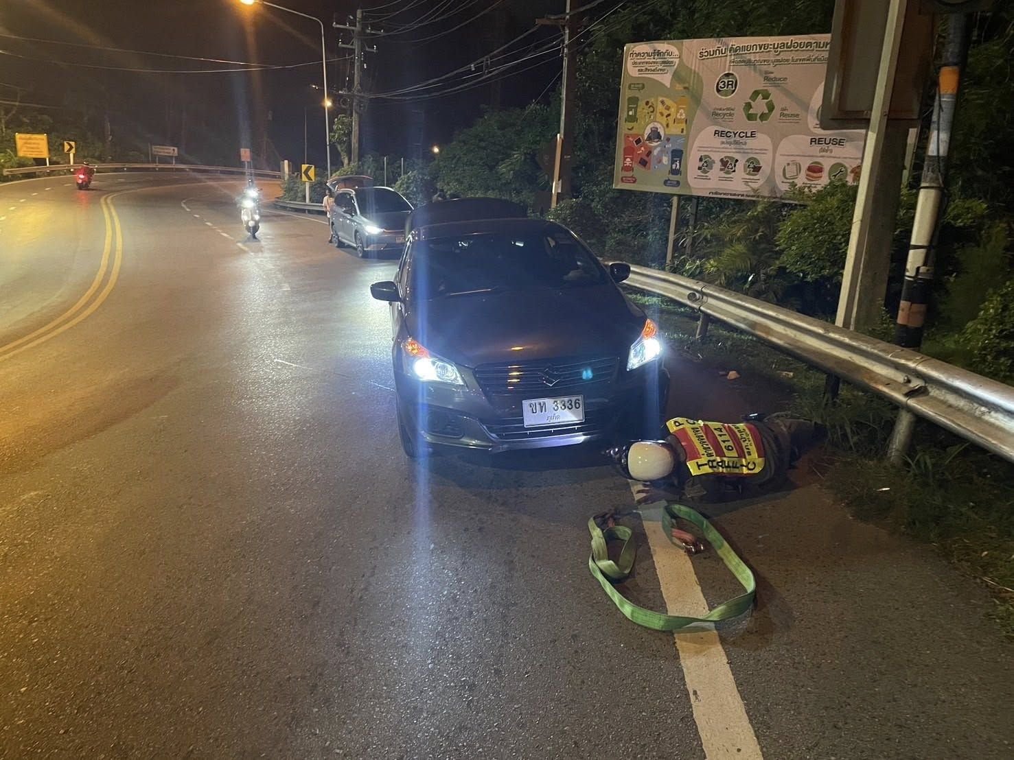 Патонгские полицейские спасли застрявшего водителя, у которого закончился бензин