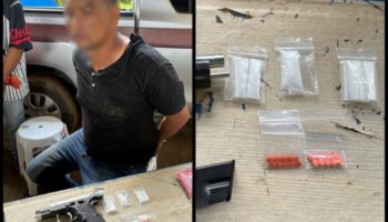 В пикапе, остановленном во время воздушной проверки в Бангкоке, найдены оружие и наркотики.