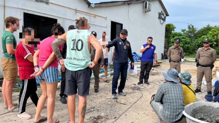 Полиция Пангана провела рейд на незаконные отели, арестовав 12 человек, в том числе 3 испанцев.