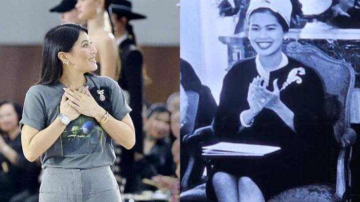 Принцесса Сирионавари приветствует королеву Сирикит как первого дизайнера моды Таиланда