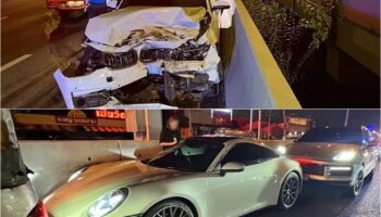 Пьяная женщина за рулем роскошного BMW едет в неправильном направлении 5 км, врезается в 10 автомобилей, в том числе 2 Porsche