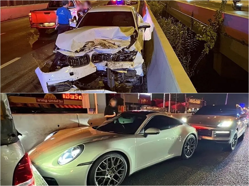 Пьяная женщина за рулем роскошного BMW едет в неправильном направлении 5 км, врезается в 10 автомобилей, в том числе 2 Porsche