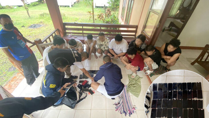 Девять китайцев арестованы в Трат за связь с мошенническим центром в Мьянме