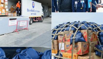 Королевские ВВС Таиланда распределяют тысячи наборов еды и гуманитарных товаров затопленным районам Сонгкла