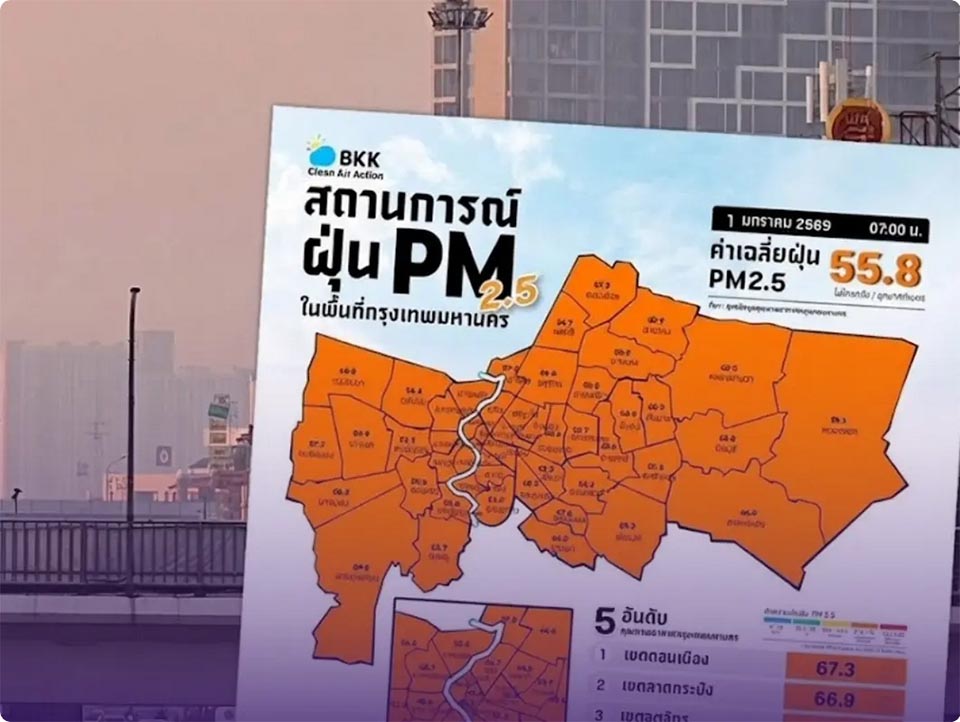 Качество воздуха ухудшается в Бангкоке, так как уровни мелкой пыли достигают опасных для здоровья значений.