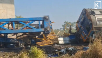 Обрушение строительного крана сошло с рельсов поезд, убив как минимум 10 человек