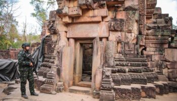 Первый взгляд на храм Та Муэн Том после почти месячного перемирия