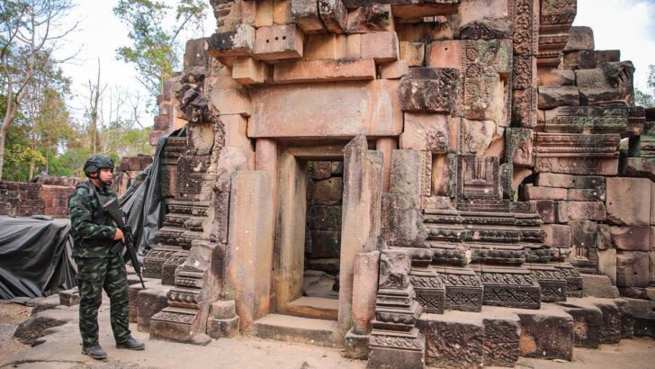 Первый взгляд на храм Та Муэн Том после почти месячного перемирия