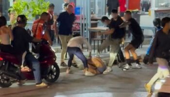 Почти голый иностранец напал после дорожного безумия в Паттайе